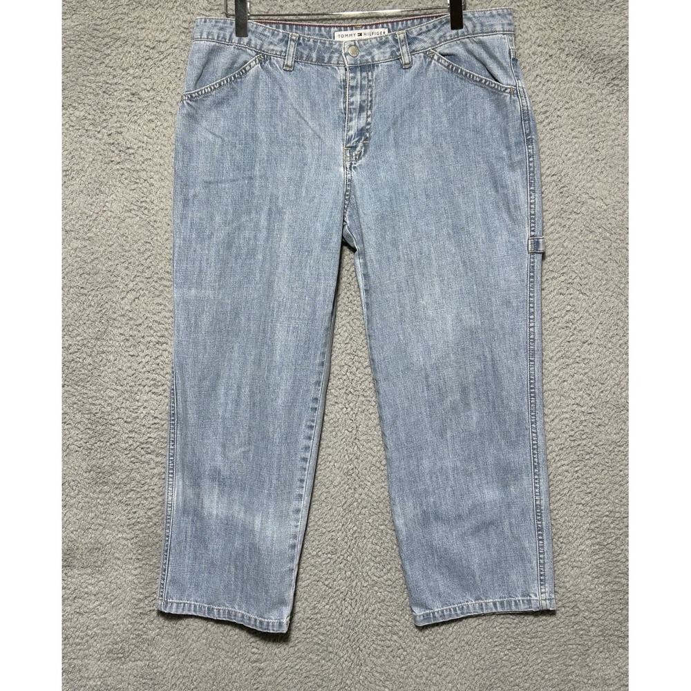 Tommy Hilfiger Womens 10 Vintage Cropped Mid Rise Blue Denim Jeans‎